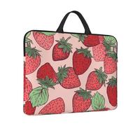 360° Protective Laptop Sleeve 14 in Laptop Case Bag Strawberry Pattern Computer Carrying Cover with Handle