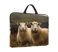 360° Protective Laptop Sleeve 14 in Laptop Case Bag Two White Sheep Computer Carrying Cover with Handle