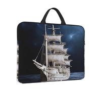 360° Protective Laptop Sleeve 14 in Laptop Case Bag Vintage Nautical White Ship Computer Carrying Cover with Handle