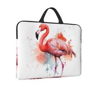 360° Protective Laptop Sleeve 14 in Laptop Case Bag Watercolor Flamingo Computer Carrying Cover with Handle
