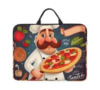 360° Protective Laptop Sleeve 14 Inch Chef Pizza Laptop Case with Handle Shockproof Computer Bag Waterproof Briefcase Handbags Portable Laptop Bag Gifts for Men Women