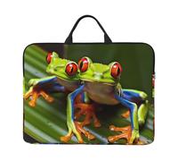 360° Protective Laptop Sleeve 14 Inch Red Eyed Tree Frog Laptop Case with Handle Shockproof Computer Bag Waterproof Briefcase Handbags Portable Laptop Bag Gifts for Men Women