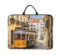 360° Protective Laptop Sleeve Case for 14 Inch Laptop, Lisbon Tram with Handle Shockproof Waterproof Wallet Portable Laptop Briefcase Gifts for Men Women
