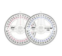 360° Protractor Pack of 2 Protactors Plastic Protractor Math Protractors Clear Protractor Ruler Drafting Tools Circle Protractor for Geometry
