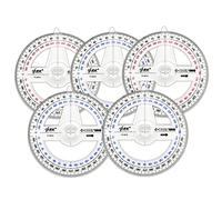 360° Protractor Pack of 5 Protactors Plastic Protractor Math Protractors Clear Protractor Ruler Drafting Tools Circle Protractor for Geometry