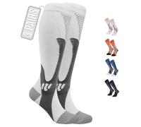 360 RELIEF 3 Pairs Compression Socks for Women & Men - Graduated Support - Ideal for Running, Travel, Pregnancy, 15-20 mmHg, XXL, White