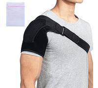 360 RELIEF - Adjustable Shoulder Brace Support for Dislocated AC Joint, Frozen Shoulder | Muscle Pain Relief, Sprain, Tendinitis | Black Fits Both Left or Right Shoulder |