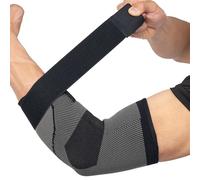 360 RELIEF - Compression Golf Elbow Sleeve Brace with Strap for Tendonitis Support | Tennis, Splint, Gymnastic, Joint Pain Relief, Workout, Sports | Large, Black with Mesh Laundry Bag |
