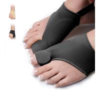 360 RELIEF Silicone Bunion Corrector with Gel Pads and Heel Strap - Big Toe Separator & Straightener for Comfort and Support - Reduces Pressure & Soreness - 1 Pair (Black, Large) + Laundry Bag