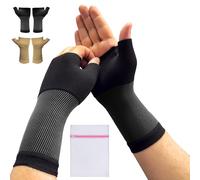 360 RELIEF Wrist & Thumb Support - Compression Sleeve for Comfort & Stability | Joint & Hand Support for Men & Women | 1 Pair (Small, Black) with Mesh Laundry Bag