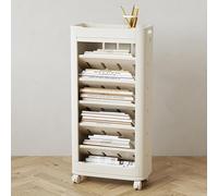 360° Rolling Bookcase Mobile Storage Shelf Floor Standing Display nizer Slim Design for Home Living Room Study Office - Versatile Book Storage Solution