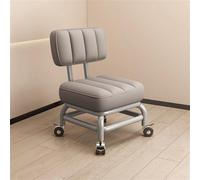 360° Rolling Stool with Backrest Short Rolling Chair for Home Low Pedicure Stool on Wheels Small Adjustable Stool with Casters Versatile Lightweight Seat