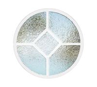 360° Rotatable Aluminum Alloy Round Window Replacement with Handles Tempered Glass for Bathroom & Kitchen F Mount White-B 31.5x31.5in/80x80cm