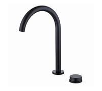 360° Rotatable Black Bathroom Faucet, Two-Hole Basin Mixer Tap, Hot & Cold Water, Sl rushed Finish, Perfect for Modern Bathrooms & Stylish Home Decor