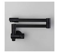 360° Rotatable Black/Gold Kitchen Faucet Mixer for Wall-Mounted Sink & Bidet Easy Installation Single Cold Water Foldable Design Brass Construction