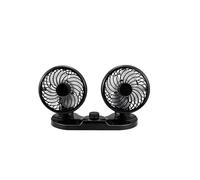 360° Rotatable Dual-Head USB Car Fan - Auto Cooling, Low Noise(12v)