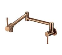 360° Rotatable Faucet, Wall-Mounted Pot Filler, Cold Water Multi-Function Tap, Dual Handle, Heavy Duty Mixer, Modern Design, Easy Installation,Rose D