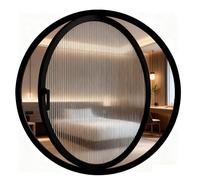 360° Rotatable Flush Mount Window,Round Tempered Glass Shed Windows,Indoor Rotating Ventilated Windows Decorate,Replacement Casement Window for Bathroom Bedroom Living Room(80cm/31.5in)