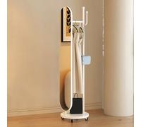 360° Rotatable Full Length Mirror with Clothing Rack & Wheels Stylish Floor Standing Coat Stand & Long Mirror for Living Room Bedroom Hallway Decoration