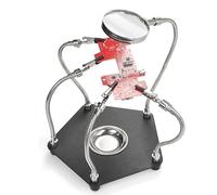 360° Rotatable Gooseneck Arm Third Hand Soldering - Soldering Aid Tool, Metal Base Plate, Strong Stability - Board Holder with 3 x Magnifying Glass, for Welding, Electronics and Crafts