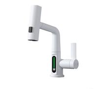 360° Rotatable Kitchen Faucet with Temperature Display PullDown Sprayer Mixer Tap for Kitchen Sink Bathroom RVModern Design & Easy to Install