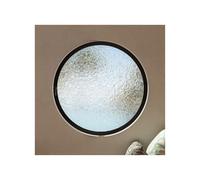 360° Rotatable Round Tempered Glass Shed Window Opening Portlight Porthole Aluminum Alloy Flush Mount for Bathroom, Bedroom, Living Room(Black,100cm)