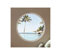360° Rotatable Round Tempered Glass Shed Window Opening Portlight Porthole Aluminum Alloy Flush Mount for Bathroom, Bedroom, Living Room(White,100cm)