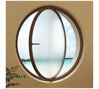 360° Rotatable Round Tempered s Shed Window - for Home & Basement, Fits 16-40 Inch Sizes, Brown h, Ideal for Natural Light & Ventilat
