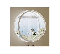 360° Rotatable Round Window with Tempered Glass Aluminum Alloy Rotating Windows Bedrooms/Kitchen/Restrooms/Living Room for Living Decoration(Natural,90cm)