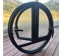 360° Rotatable Round Window with Tempered Glass, Round Porthole Vent Window, Aluminum Frame for Bathroom, Shed, RV(90cm/35.4in)