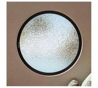 360° Rotatable Round WindowCentral Axis Flush Mount Tempered Glass for Bathroom Bedroom Living RoomStylish Black Color 40 cm / 15.7" Shed Window