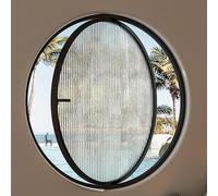 360° Rotatable s, Tempered Replacement for Bathroom, Bedroom, Living Room - Round Ventilat Design, 40cm/15.7in (Black B)