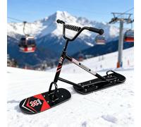 360° Rotatable Ski Snow Scooter for Adults & Teens, Dual Ski Design for Enhanced Stability, All-Terrain Winter Sled with Ergonomic Grip Handle for Beginners to Advanced Riders Black