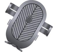360° Rotatable Stroller Phone Holder Clip-on Mount, Black Plastic Trolley Phone Rack Compatible with Bikes and Prams for Hands-free Use