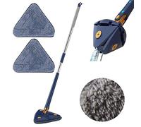 360° Rotatable Adjustable Cleaning Mop - Triangular Mop with Long Handle - Flexible Home Mop - Extendable Triangle Mop with Replacement Pads - for Floor/Ceiling/Wall for /54 ( Color : Bluemop+2 Cloth