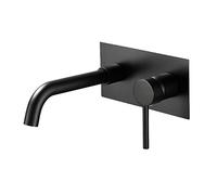 360° Rotatable Wall-Mounted Brass Bathroom Faucet Single Handle Hot & Cold Sink Tap Square & Round Design Elegant Black Finish Modern Bathroom Fixture