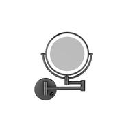 360° Rotatable Wall Mounted Makeup Mirror with LED Light Dual Sided 10x Magnifying Bathroom Mirror Extensible Design for Easy Shaving and Grooming.