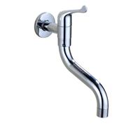 360° Rotatable WallMounted Kitchen Faucet Cold Water Tap with Extended Spout 2Mode Single Handle G1/2 Chrome Finish 16 CM