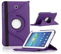 360 Rotate Case For Samsung Galaxy Tab 3 7" P3200 Leather Stand Cover (Purple)