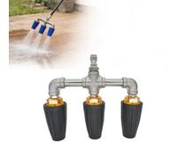 360° Rotating 3-Nozzle Pressure Washer Turbo Jet - 4200 PSI High-Power Undercarriage Cleaner, 3-in-1 Rotary Spray Nozzle for Patio, Car, Driveway, Deck - 1/4” Quick Connect (Black)