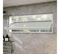 360° Rotating Aluminum Alloy Hopper Window - Flush Mount Rectangular Design for Basement & Sheds - Upgrade Tiny Home Lighting White 100cm x 40cm - Ventilation Solution