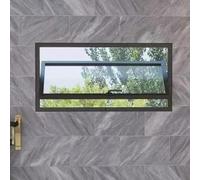 360° Rotating Aluminum Alloy Pivot Window AntiPeeping Casement for Bathroom & Kitchen Ventilation & Daylight Function Black A 50x30cm/19.7x11.8in