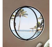 360° Rotating Aluminum Alloy Porthole Window Transparent Tempered Glass with Handle Stylish Embedded Round Decor for Kitchen Bedroom Dorm Nautical Home Decor