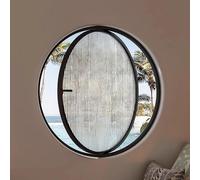 360° Rotating Aluminum Alloy Round Window with Tempered Glass Flush Mount Transparent Design Pivot Handle Ideal for Bathroom & Living Room Ventilation (Black A 6)