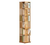 360° Rotating Bamboo Bookshelf Elegant Open Design Storage Rack for Living Room Office & Study Stylish Wooden Display Stand for Books Decor & nizing.