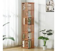 360° Rotating Bamboo Bookshelf, Tower Shelf for Bedroom, Classroom, Playroom - Stylish Corner Storage, Space-Saving Design, Versatile Book