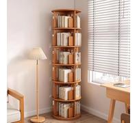 360° Rotating Book Shelf Tower - 4/5/6 Layer Solid Wood Display Rack for Books Plants and Decor - Stylish Bookcase for Home & Office Storage