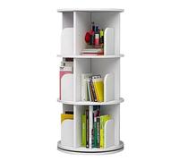 360° Rotating Bookshelf - 2/3/4/5/6-Tier White Bookcase on Stand for Living Room & Bedroom Storage - Round Design Space-Saving Stylish Home Decor (51 * 97 cm)