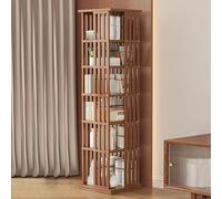 360 Rotating Bookshelf, Bamboo Bookcase with Storage, Large Corner Shelf, Open Design, Ideal for Bedrooms and Study Rooms