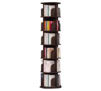 360° Rotating Bookshelf, Brown 2/3/4/5/6-Tier Book Display Stand for Living Room & Bedroom, Space-Saving Home Solution (40 x 190 cm)